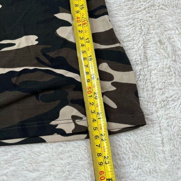 Vintage Y2K Camo Camouflage Rhinestone Las Vegas Halter Tee T Shirt - Picture 5 of 6